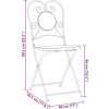 Skládací bistro židle 2 ks keramické a bílé [41535] (Barva Hnědá a bílá)