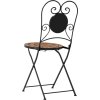 Skládací bistro židle 2 ks keramické a bílé [41535] (Barva Hnědá a bílá)