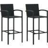 Barové stoličky 2 ks polyratan [313452] (Barva Černá)