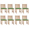 Zahradní židle 8 ks s poduškami masivní teak [3073143] (Barva Šedá)