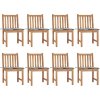 Zahradní židle 8 ks s poduškami masivní teak [3073143] (Barva Šedá)