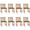 Zahradní židle 8 ks s poduškami masivní teak [3073143] (Barva Šedá)