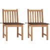 Zahradní židle 2 ks s poduškami masivní teakové dřevo [3062924] (Barva Taupe)