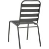 Zahradní židle 4 ks laťkové provedení ocel tmavě šedé [310155] (Barva Tmavě šedá)