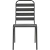 Zahradní židle 4 ks laťkové provedení ocel tmavě šedé [310155] (Barva Tmavě šedá)