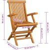 Zahradní židle se mi poduškami 4 ks masivní teak [3065618] (Barva Šedá)