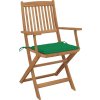 Skládací zahradní židle s poduškami 6 ks masivní akácie [3074945] (Barva Zelená)