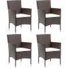 Zahradní jídelní židle 4 ks polyratan [310563] (Barva Šedá)