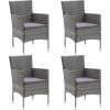 Zahradní jídelní židle 4 ks polyratan [310563] (Barva Šedá)