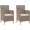 Zahradní židle s poduškami 2 ks polyratan [316684] (Barva Béžová)