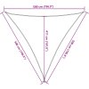 Stínicí plachta 160 g/m² trojúhelník 5 x 5 x 5 m HDPE [42291] (Barva Krémová)