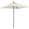 Zahradní slunečník s dřevěnou tyčí 198 x 198 x 231 cm [363183] (Barva Písková)