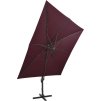 Boční zahradní slunečník s tyčí a LED světly 300 cm [312350] (Barva Vínová)