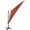 Boční zahradní slunečník s tyčí a LED světly 300 cm [312350] (Barva Vínová)