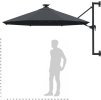 Nástěnný zahradní slunečník s LED 300 cm [312524] (Barva Antracitová)
