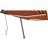 Ručně zatahovací markýza s LED světlem 400 x 350 cm [3069825] (Barva oranžová a hnědá)