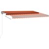 Ručně zatahovací markýza s LED světlem 400 x 350 cm [3069825] (Barva oranžová a hnědá)