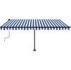 Ručně zatahovací markýza s LED světlem 450 x 300 cm [3069761] (Barva Modro-bílá)