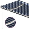 Ručně zatahovací markýza s LED světlem 450 x 300 cm [3069761] (Barva Modro-bílá)