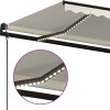 Zatahovací markýza senzor větru a LED 500 x 300 cm [3069152] (Barva Krémová)