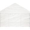 Altán se střechou bílý 13,38 x 4,08 x 3,22 m polyethylen [3155490]