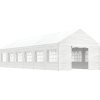 Altán se střechou bílý 13,38 x 4,08 x 3,22 m polyethylen [3155490]