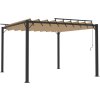 Altán s lamelovou střechou 3 x 3 m tkanina a hliník [313925] (Barva Taupe)