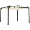 Altán s lamelovou střechou 3 x 3 m tkanina a hliník [313925] (Barva Taupe)