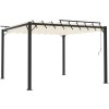 Altán s lamelovou střechou 3 x 3 m tkanina a hliník [313925] (Barva Taupe)