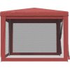 Party stan se 4 síťovanými bočnicemi 3 x 3 m HDPE [319230] (Barva Červená)