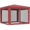 Party stan se 4 síťovanými bočnicemi 3 x 3 m HDPE [319230] (Barva Červená)