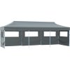 Skládací nůžkový party stan s 5 bočními stěnami 3 x 9 m [44981] (Barva Antracitová)