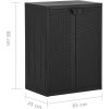 Zahradní úložná skříň 65 x 45 x 88 cm PP vzhled dřeva [151236] (Barva Černá)