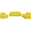 3dílná sedací souprava s polštáři textil [3201557] (Barva Světle žlutá)