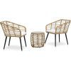 3dílný bistro set polyratan [48579] (Barva Černá)