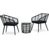 3dílný bistro set polyratan [48579] (Barva Černá)