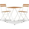 3dílný skládací bistro set masivní akáciové dřevo [319972] (Barva Bílá)