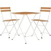 3dílný skládací bistro set masivní akáciové dřevo [319972] (Barva Bílá)