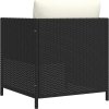 Zahradní pohovka s poduškami polyratan [313510] (Barva Černá)