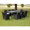 9dílný zahradní jídelní set s poduškami polyratan [3094838] (Barva Černá a hnědá)