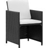 9dílný zahradní jídelní set s poduškami polyratan [42522] (Barva Černobílý)