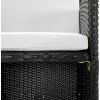 9dílný zahradní jídelní set s poduškami polyratan [42522] (Barva Černobílý)