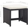 9dílný zahradní jídelní set s poduškami polyratan [42522] (Barva Černobílý)
