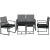 5dílný zahradní jídelní set s poduškami PP ratan [360217] (Barva Tmavě šedá)