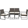 5dílný zahradní jídelní set s poduškami PP ratan [360217] (Barva Tmavě šedá)