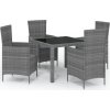 5dílný zahradní jídelní set s poduškami polyratan [3094834] (Barva Černá a hnědá)