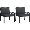 Zahradní křesla s mi poduškami 2 ks 68 x 76 x 79 cm ocel [362715] (Barva Šedá)