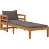 Zahradní lehátko s krémově bílými poduškami masivní akácie [316317] (Barva Tmavě šedá)