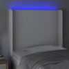 Čelo postele s LED 93 x 16 x 118/128 cm umělá kůže [3123987] (Barva Bílá)