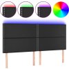Čelo postele s LED 180x5x118/128 cm umělá kůže [3122386] (Barva Černá)
